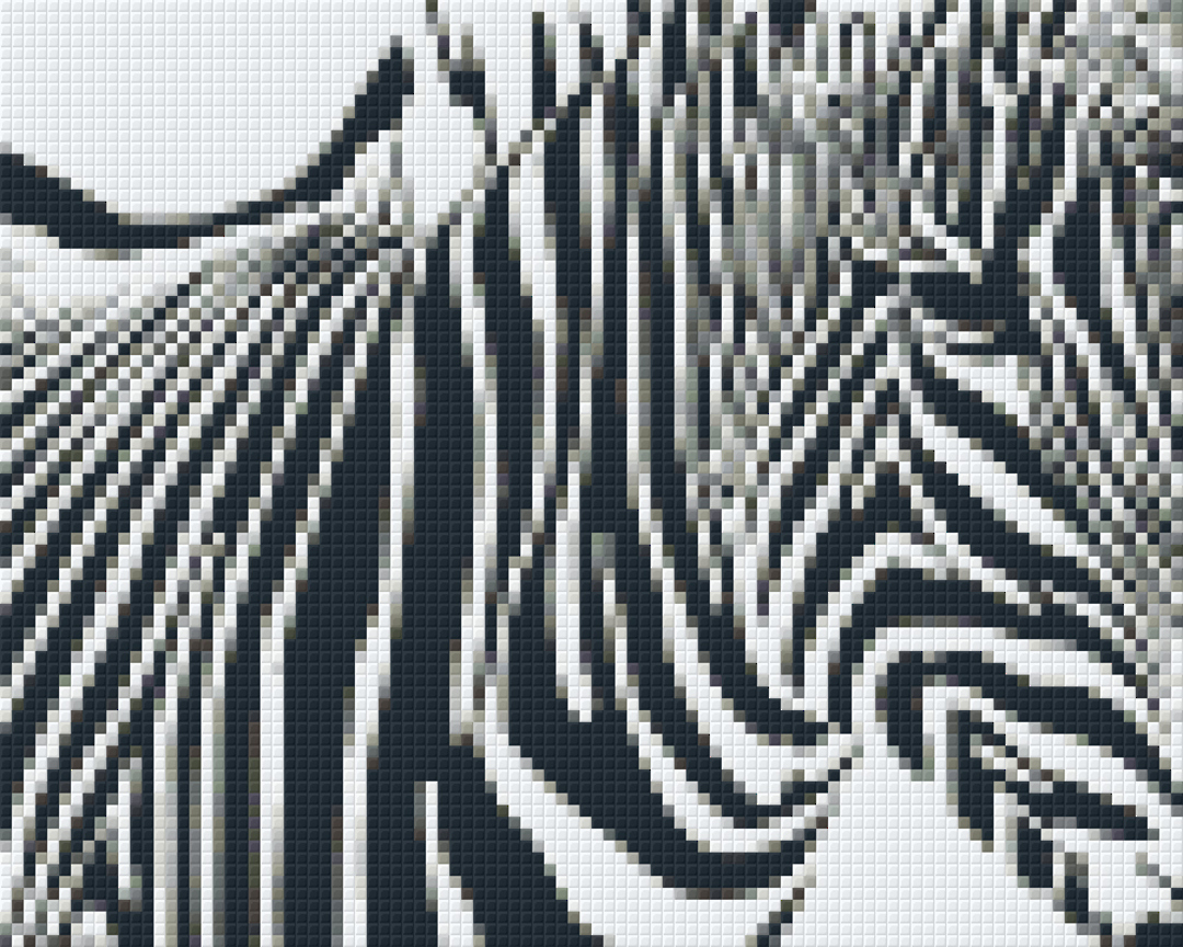 Zebra Art Four [4] Baseplate PixelHobby Mini-mosaic Art Kit image 0